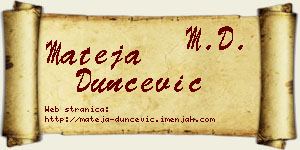 Mateja Dunčević vizit kartica